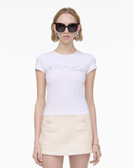 Marc Jacobs Sale - Charm Logo Shrunken Tee White
