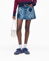 Marc Jacobs US - Argyle Patchwork Mini Skirt Bright Indigo