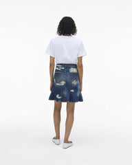 Marc Jacobs Online - The Rip And Repair Fluted Mini Skirt Punk Indigo