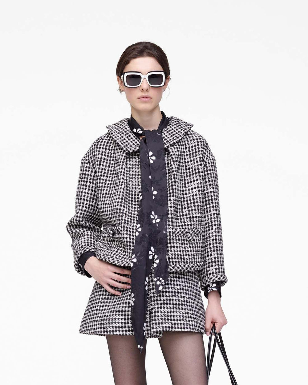 Marc Jacobs Discount - Gingham Tweed Jacket Black Multi