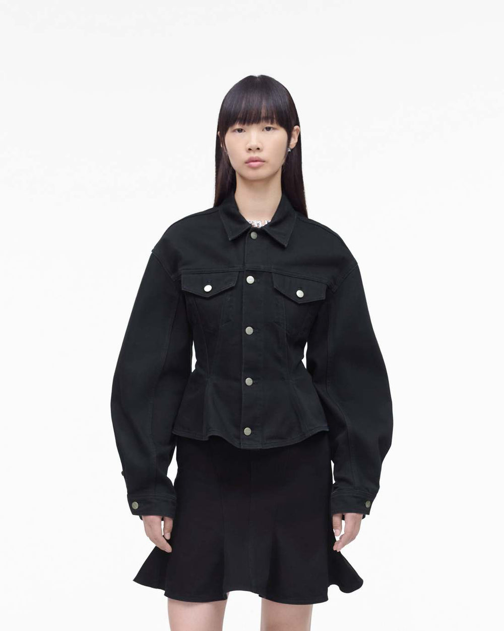 Marc Jacobs Sale - The Fluted Denim Jacket Black