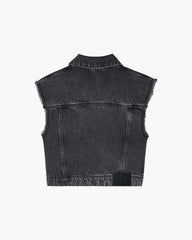 Marc Jacobs Sale - The Crystal Daisy Denim Vest Black