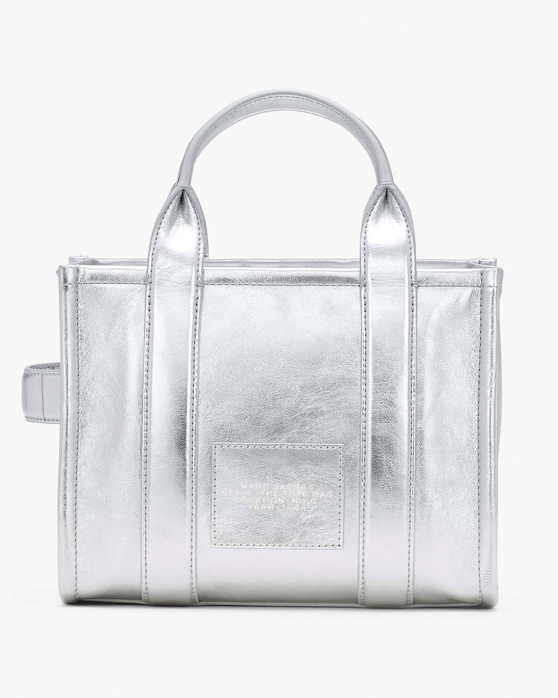 Marc Jacobs Online - The Metallic Leather Small Tote Bag Metallic Silver