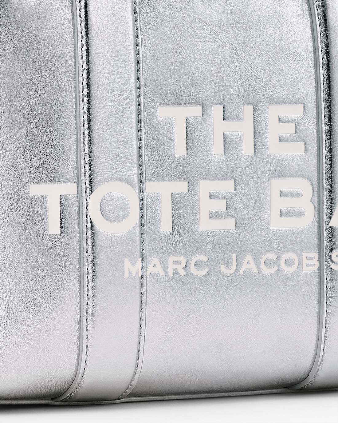 Marc Jacobs Online - The Metallic Leather Small Tote Bag Metallic Silver