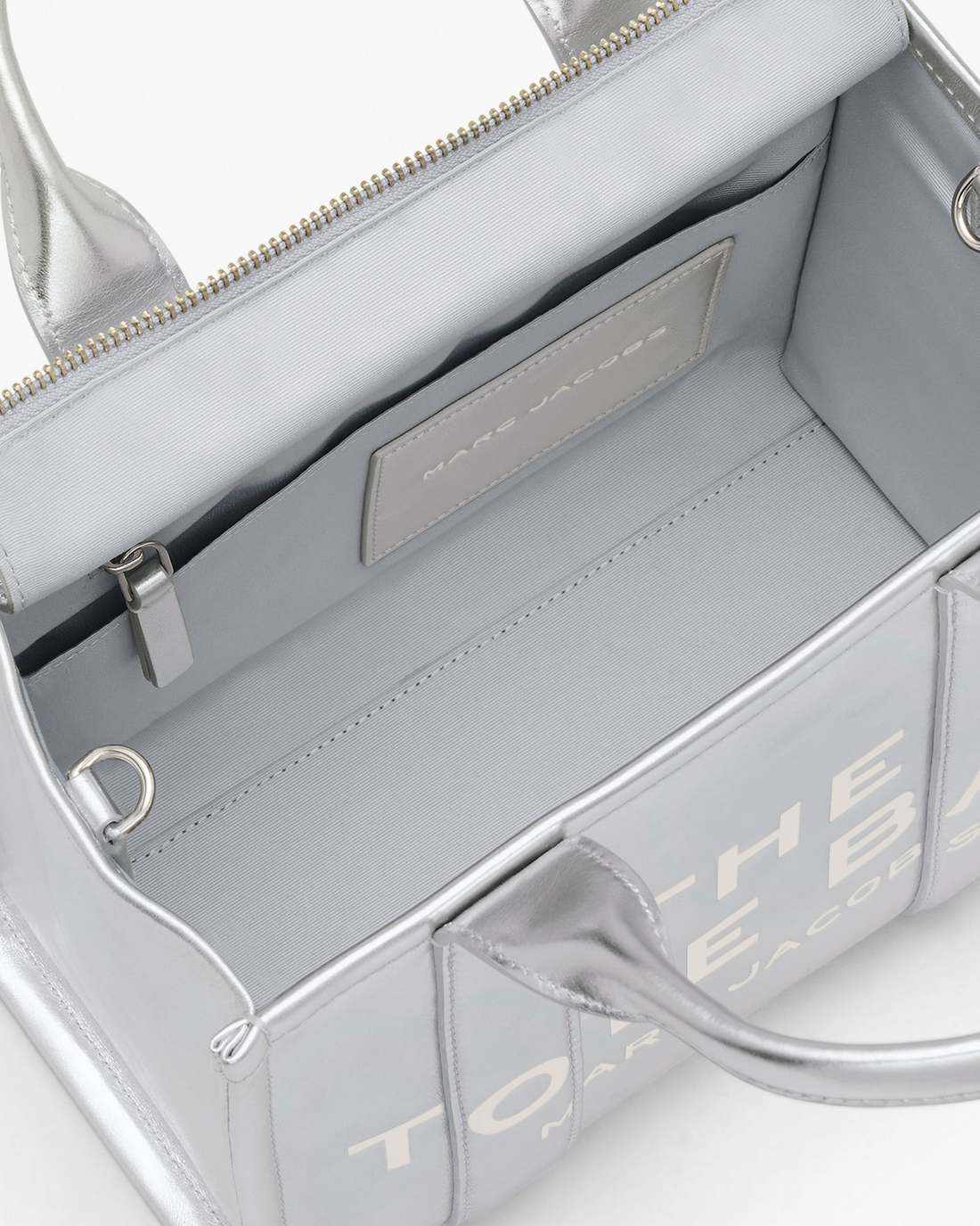 Marc Jacobs Online - The Metallic Leather Small Tote Bag Metallic Silver