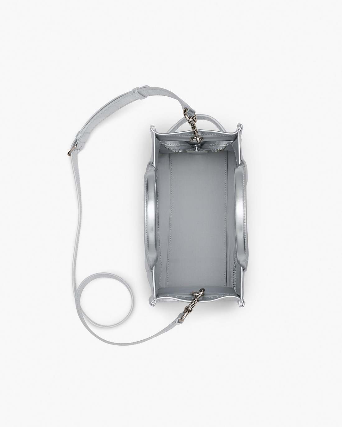 Marc Jacobs Online - The Metallic Leather Small Tote Bag Metallic Silver
