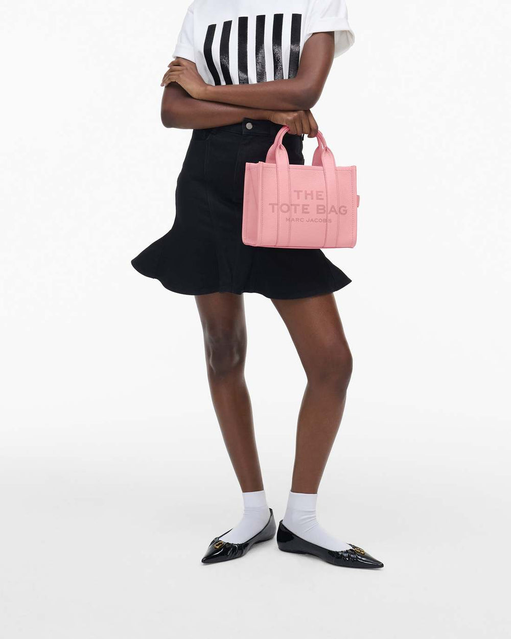 Marc Jacobs Discount - The Leather Small Tote Bag Ribbon Pink