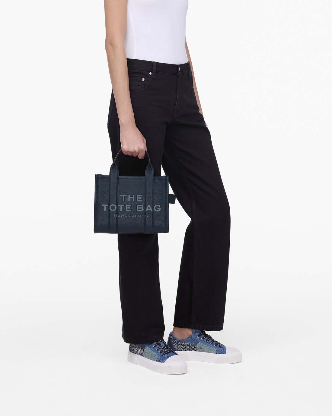 Marc Jacobs Outlet - The Leather Small Tote Bag Blue Sea