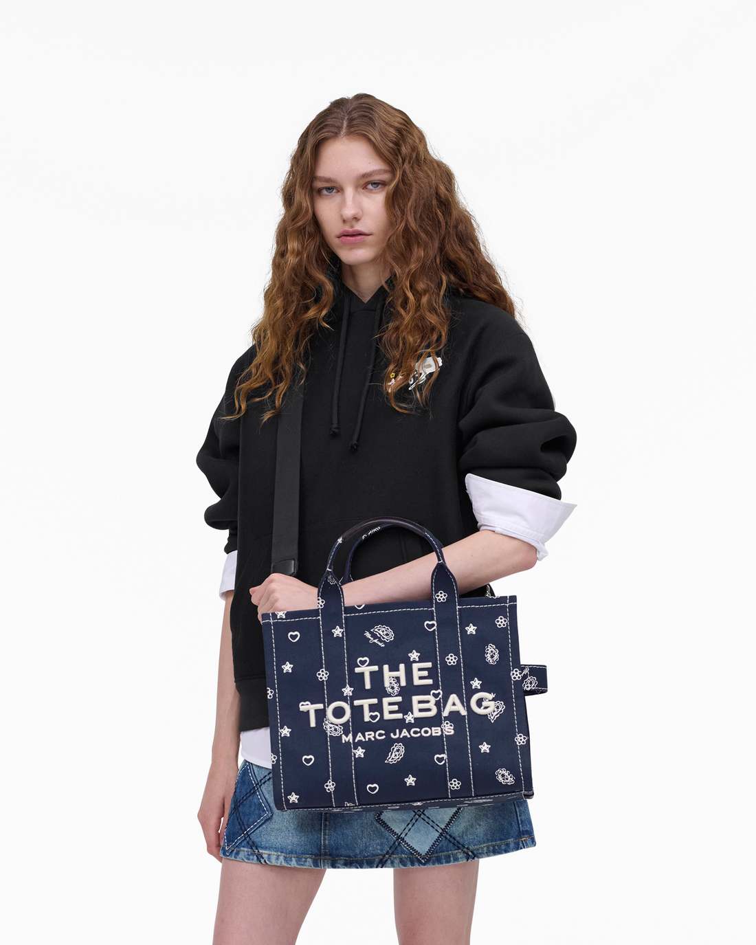 Marc Jacobs US - The Bandana Canvas Medium Tote Bag Navy Multi