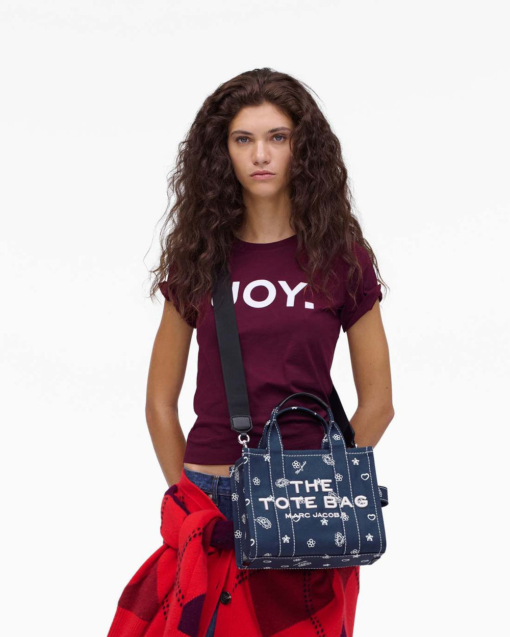 Marc Jacobs New - The Bandana Canvas Small Tote Bag Navy Multi
