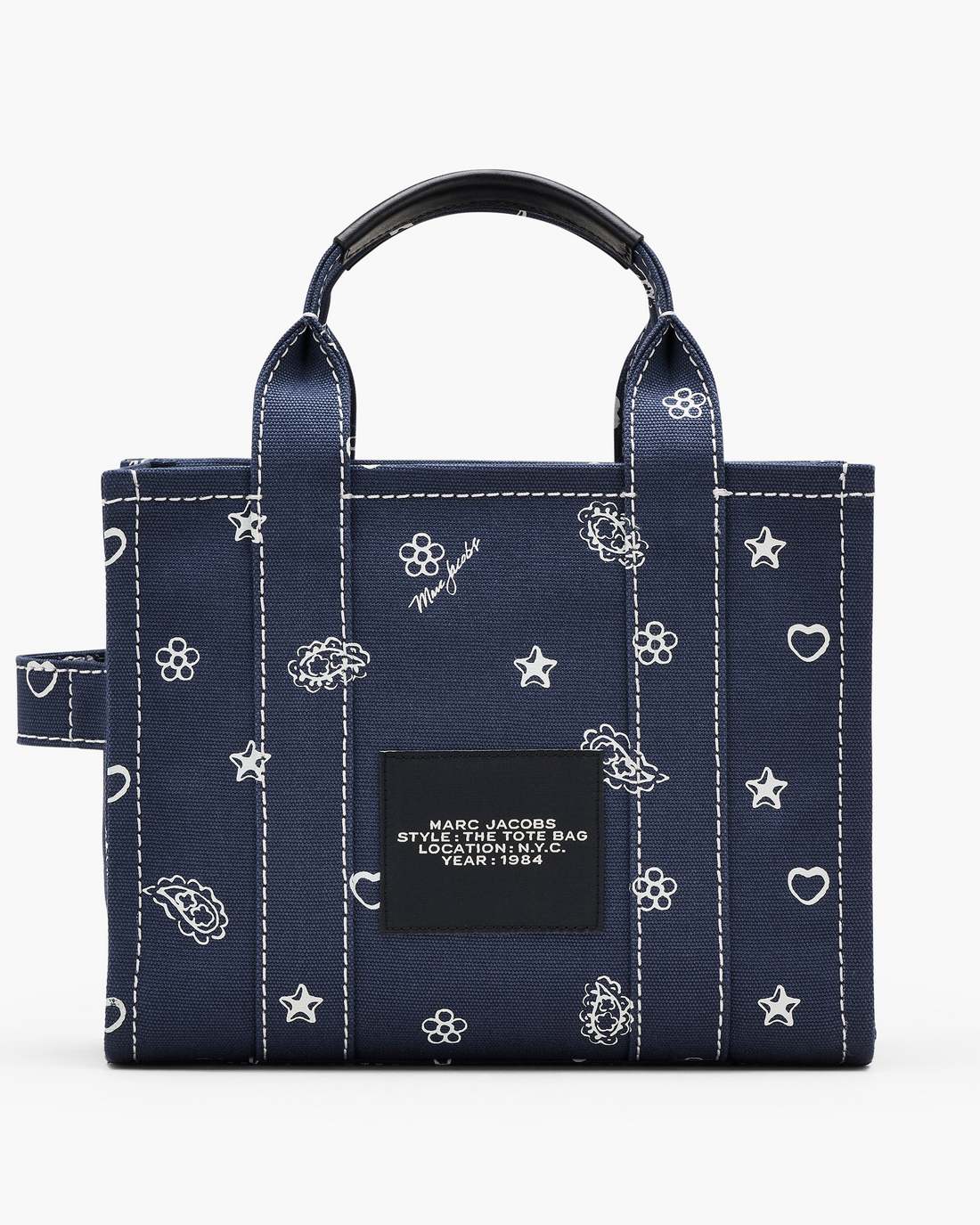 Marc Jacobs New - The Bandana Canvas Small Tote Bag Navy Multi