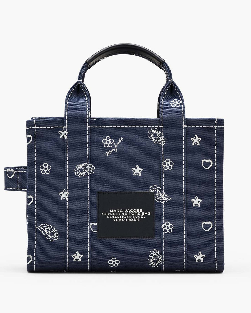 Marc Jacobs New - The Bandana Canvas Small Tote Bag Navy Multi