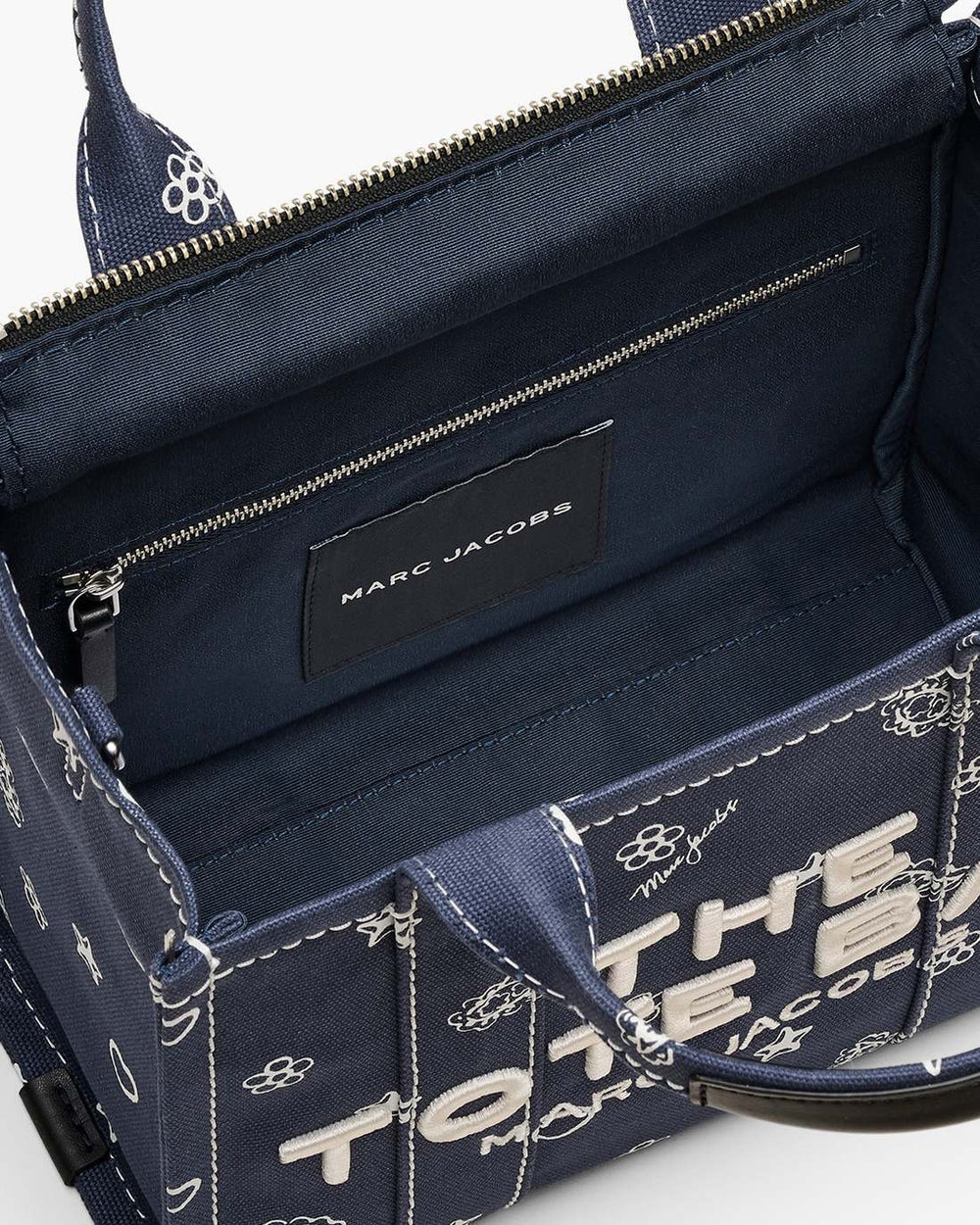 Marc Jacobs New - The Bandana Canvas Small Tote Bag Navy Multi