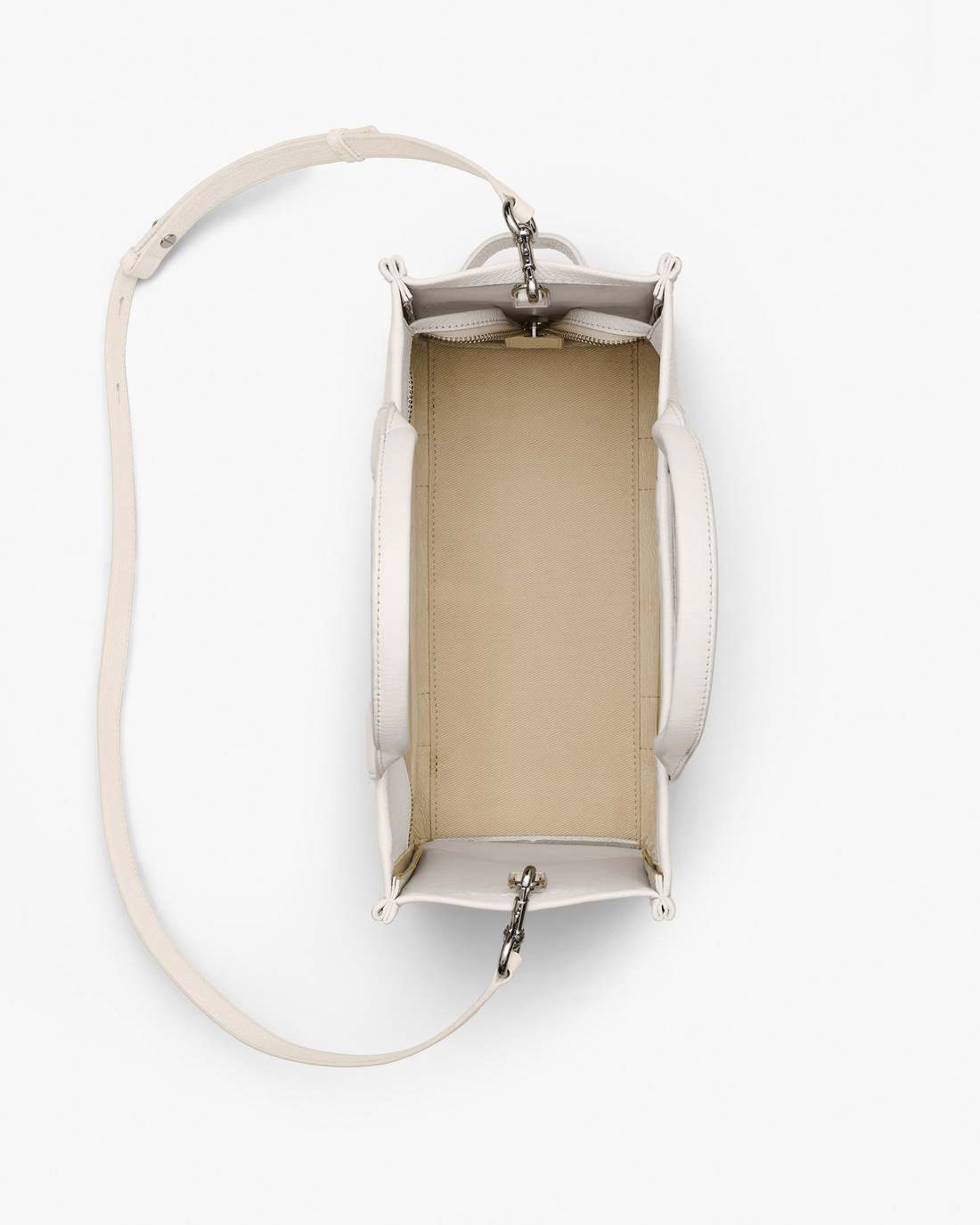 Marc Jacobs Outlet - The Leather Medium Tote Bag Cotton/Silver