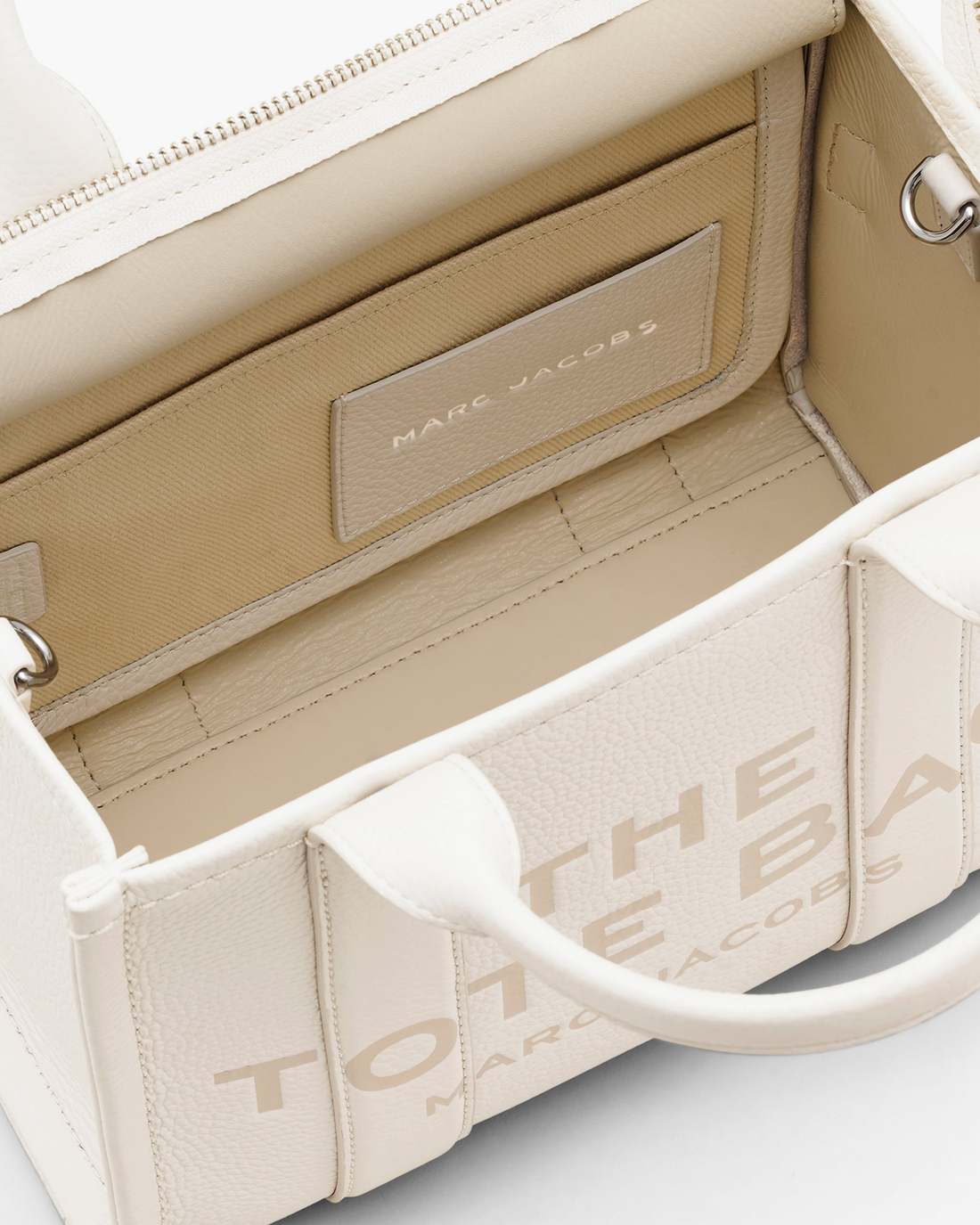 Marc Jacobs US - The Leather Small Tote Bag Cotton/Silver