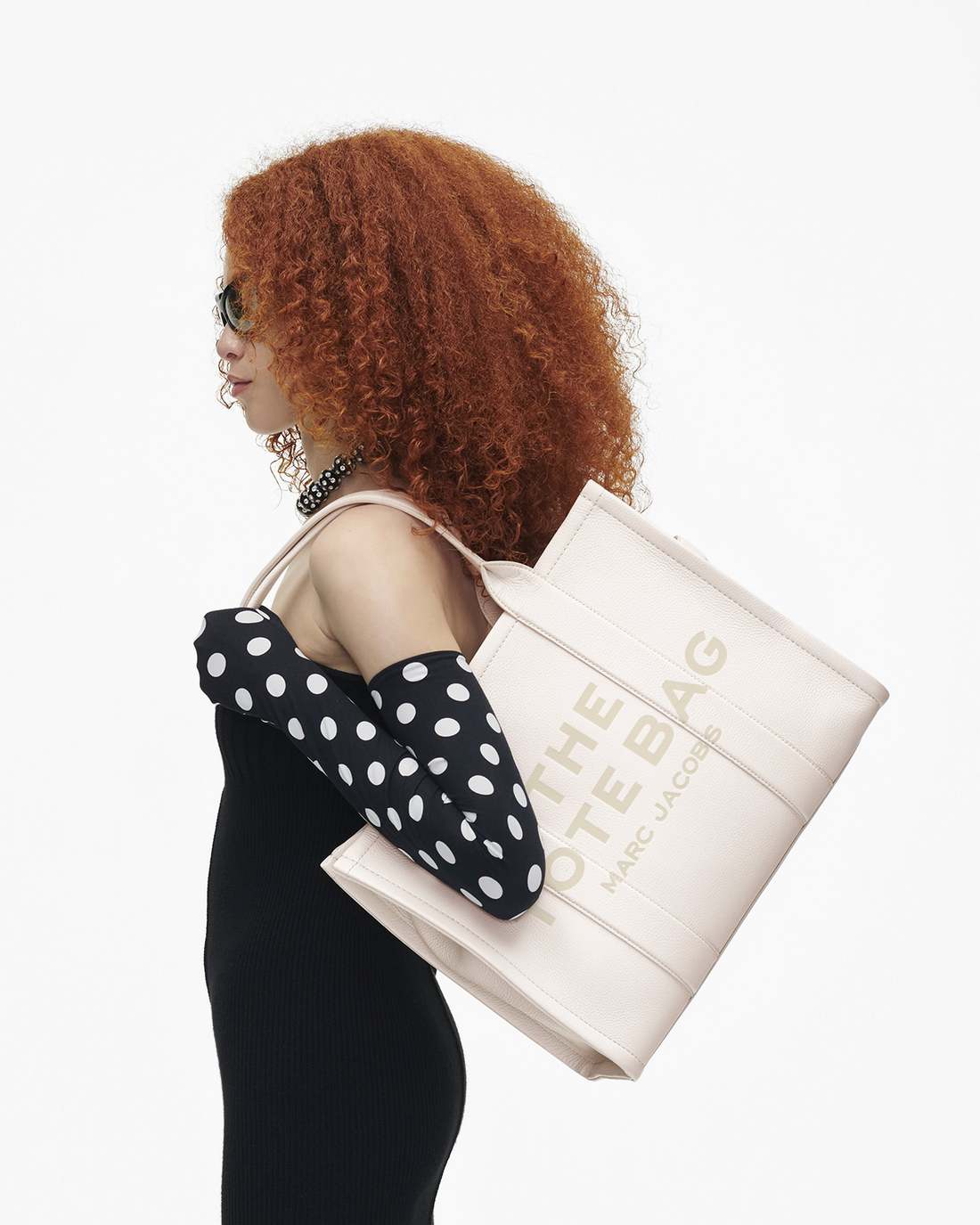 Marc Jacobs Online - The Leather Large Tote Bag Cotton/Silver