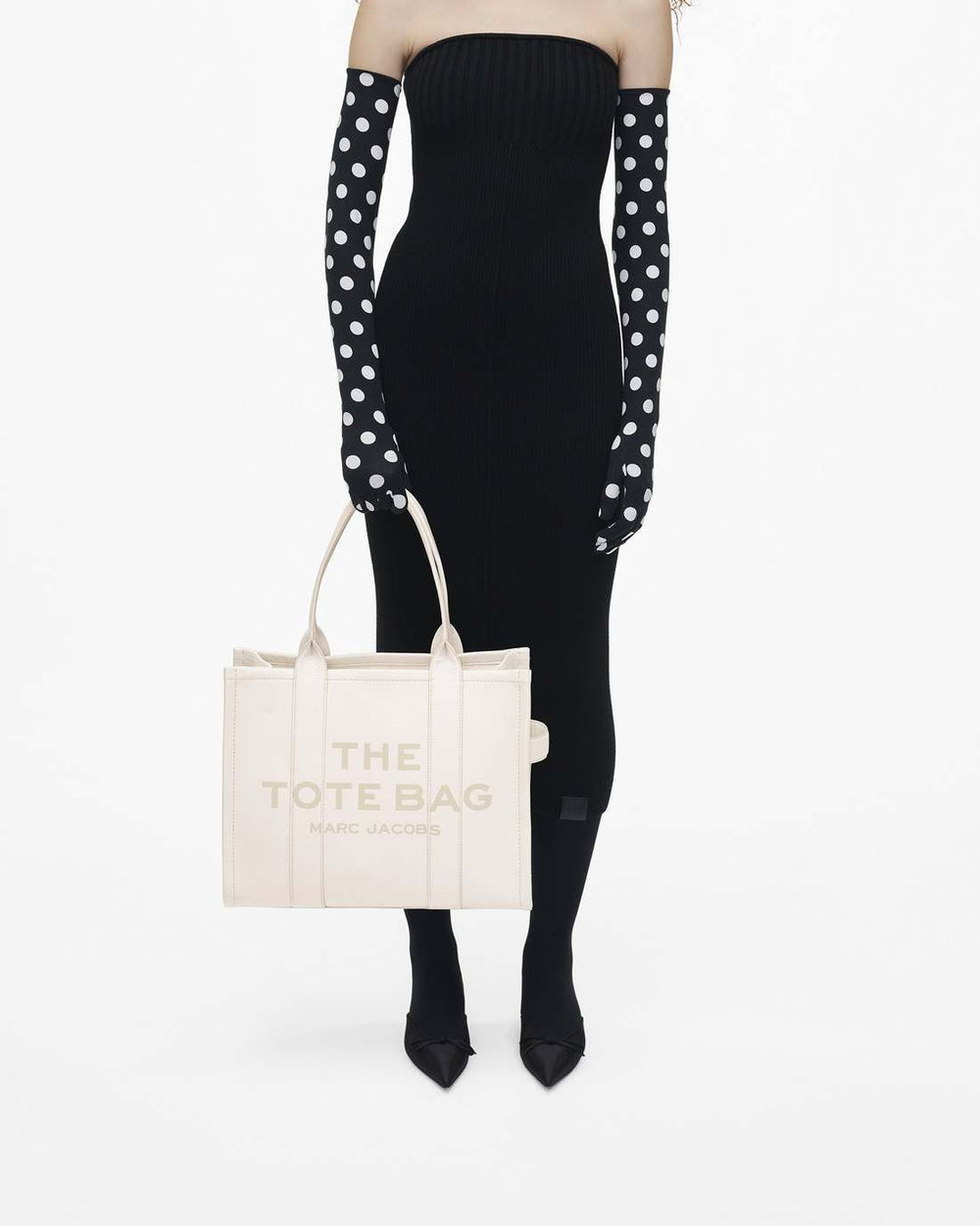 Marc Jacobs Online - The Leather Large Tote Bag Cotton/Silver