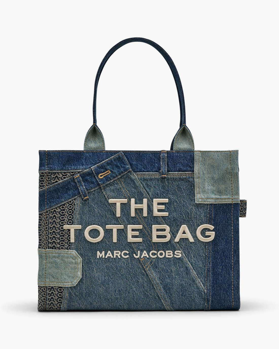 Marc Jacobs Sale - The Deconstructed Denim Large Tote Bag Indigo Multi