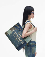 Marc Jacobs Sale - The Deconstructed Denim Large Tote Bag Indigo Multi