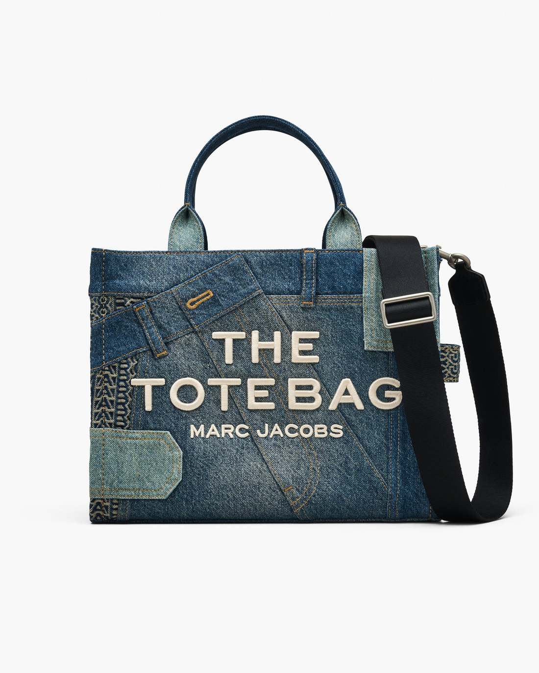 Marc Jacobs Discount - The Deconstructed Denim Medium Tote Bag Indigo Multi
