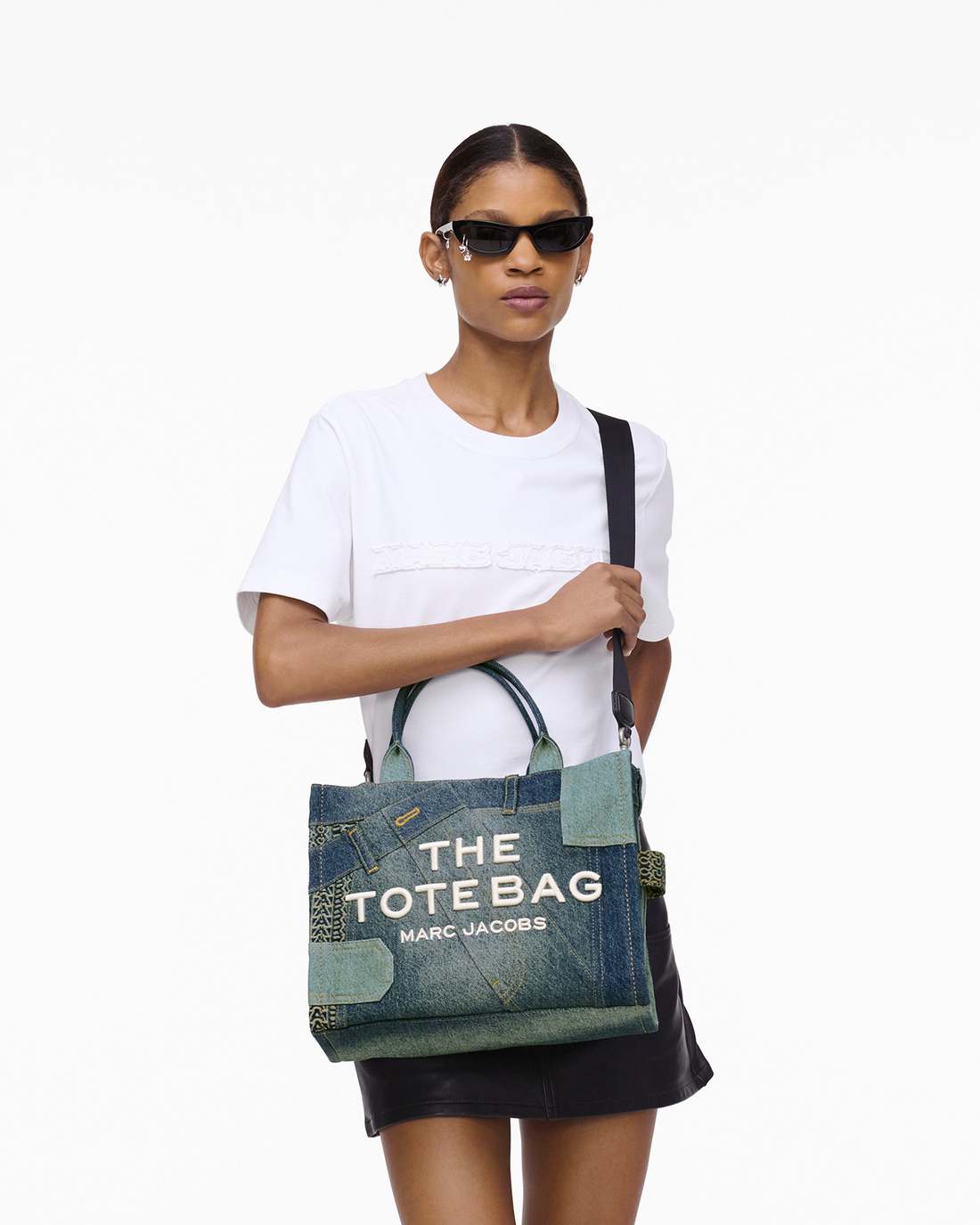 Marc Jacobs Discount - The Deconstructed Denim Medium Tote Bag Indigo Multi