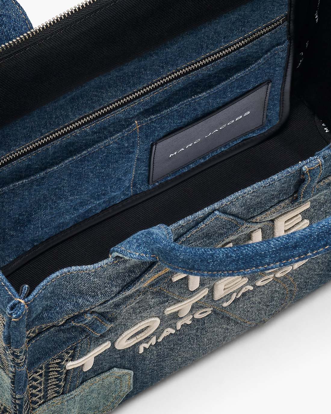 Marc Jacobs Discount - The Deconstructed Denim Medium Tote Bag Indigo Multi