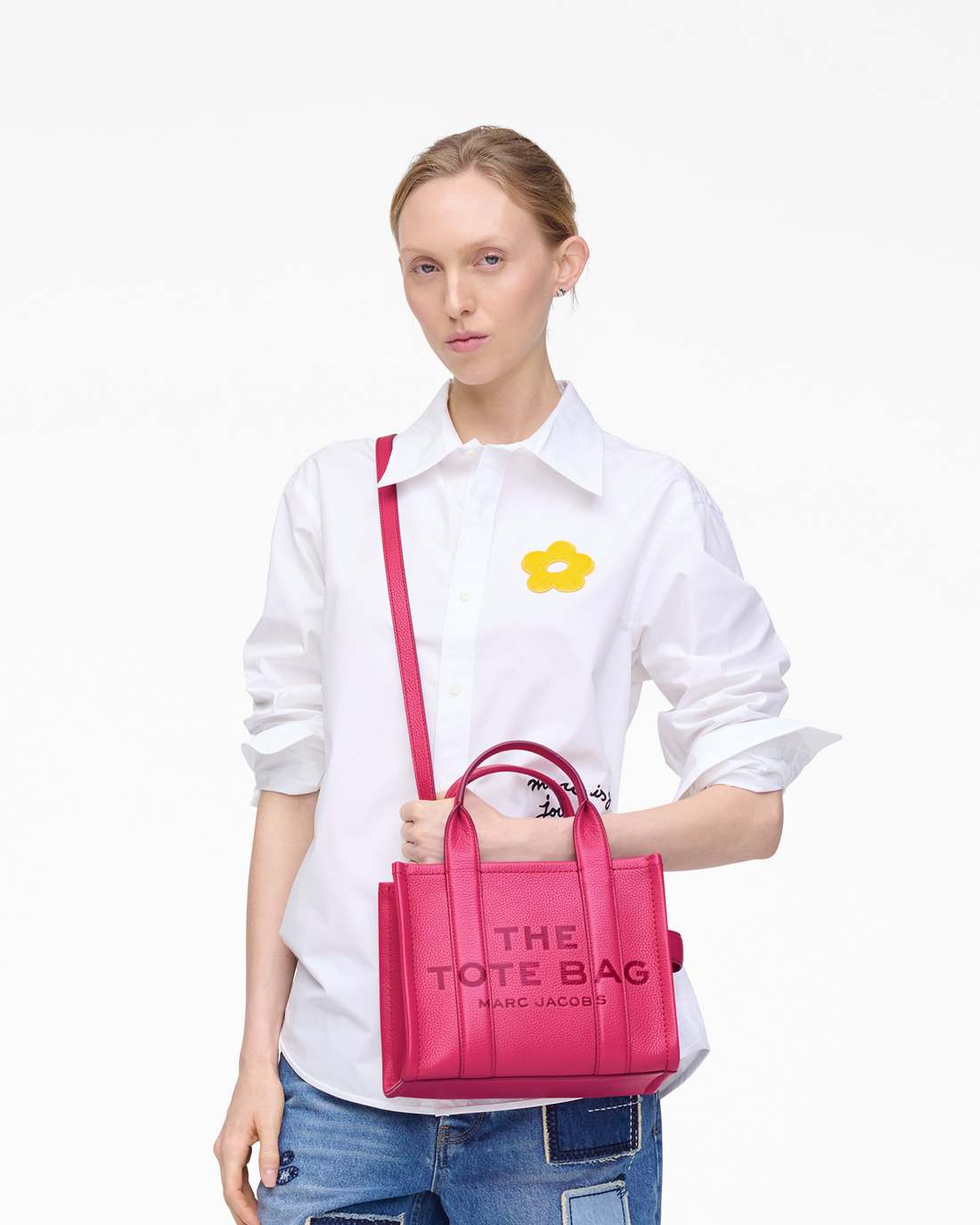 Marc Jacobs Outlet - The Leather Small Tote Bag Raspberry Pink