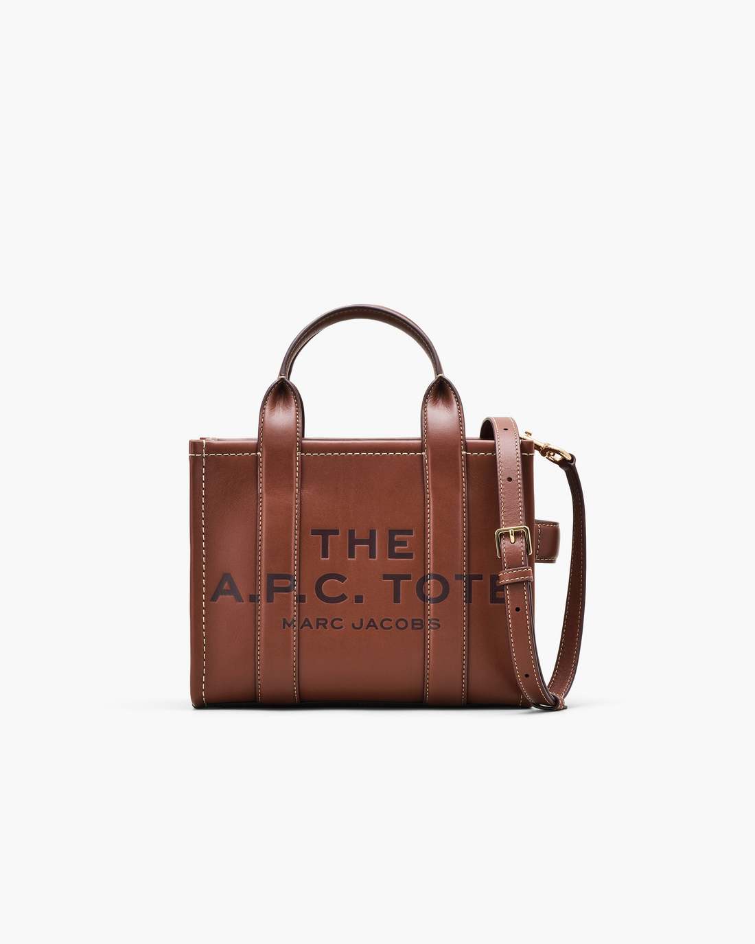 Marc Jacobs US - The A.P.C. X Marc Jacobs Leather Small Tote Bag Hazelnut