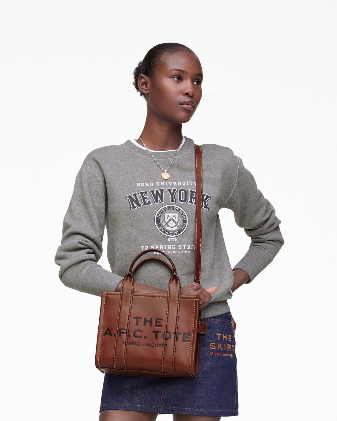 Marc Jacobs US - The A.P.C. X Marc Jacobs Leather Small Tote Bag Hazelnut