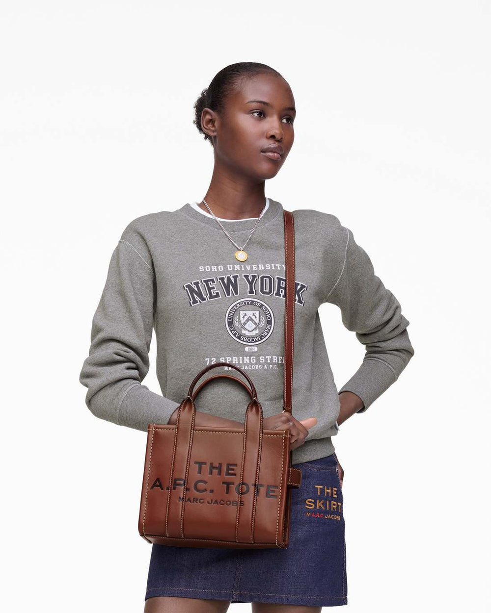 Marc Jacobs US - The A.P.C. X Marc Jacobs Leather Small Tote Bag Hazelnut