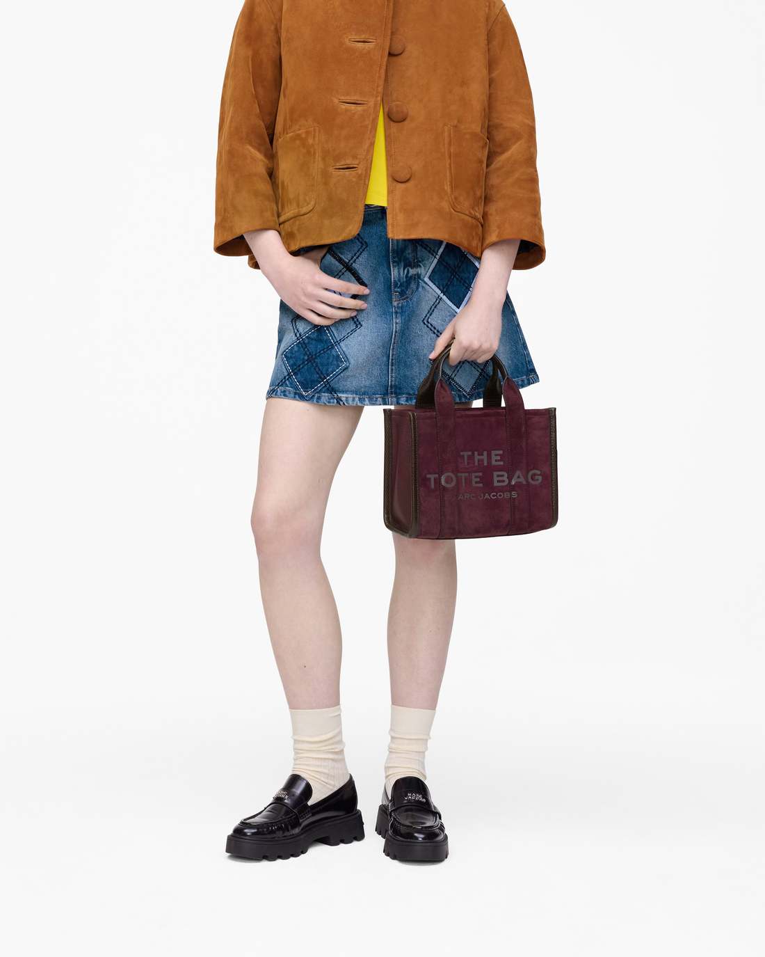 Marc Jacobs Online - The Suede Small Tote Bag Dark Plum