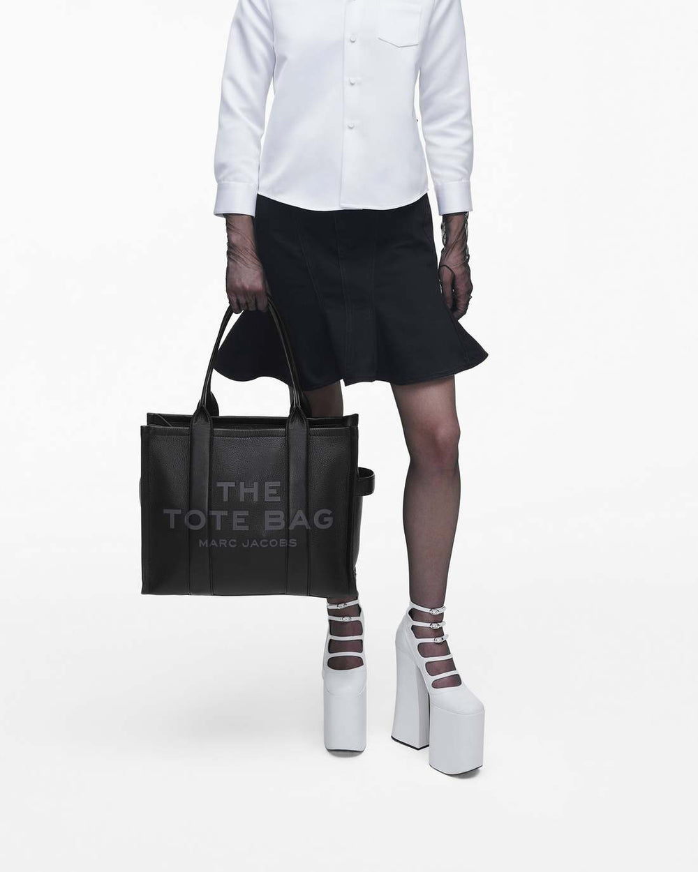 Marc Jacobs Discount - The Leather Large Tote Bag Black