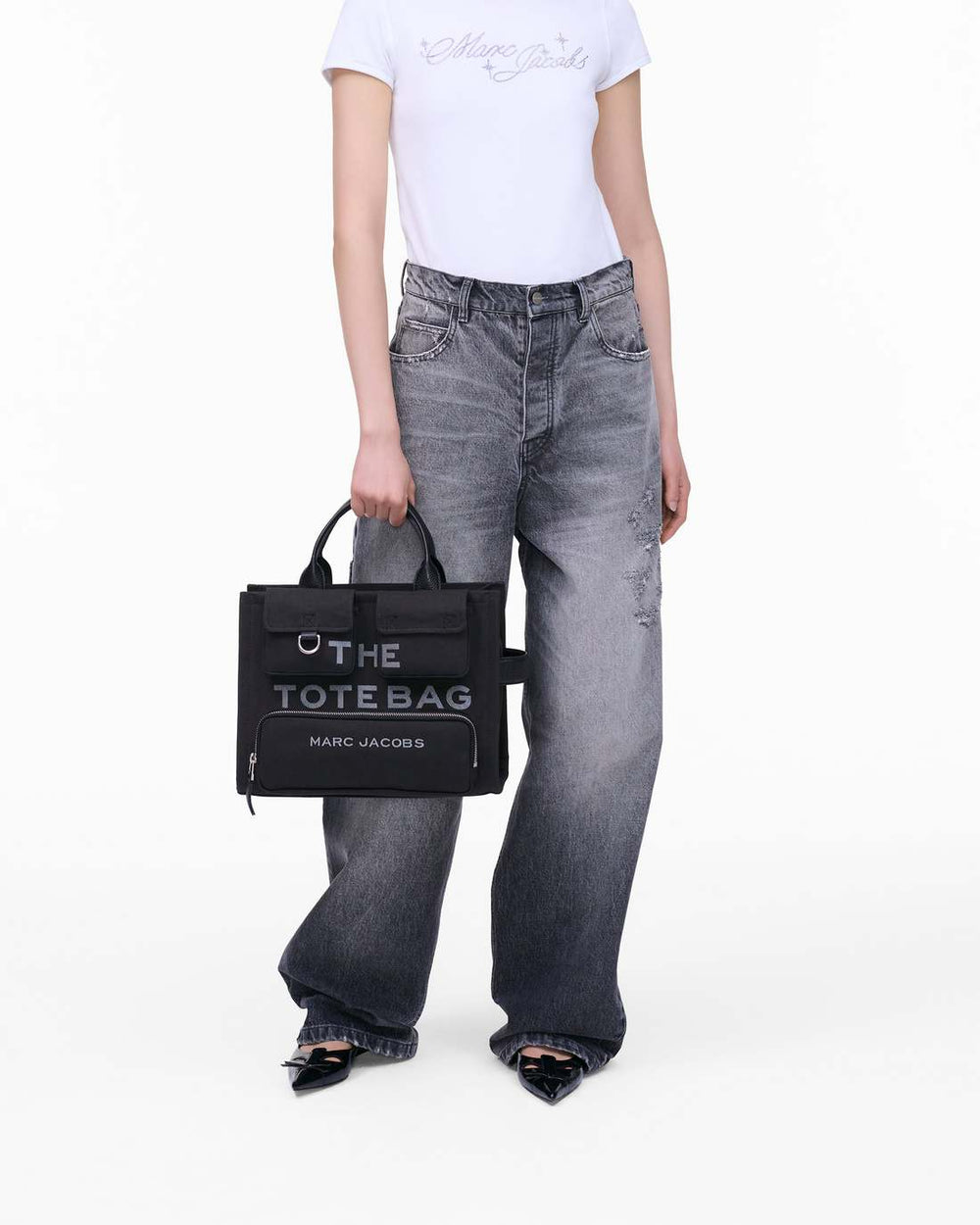 Marc Jacobs Sale - The Cargo Canvas Medium Tote Bag Black