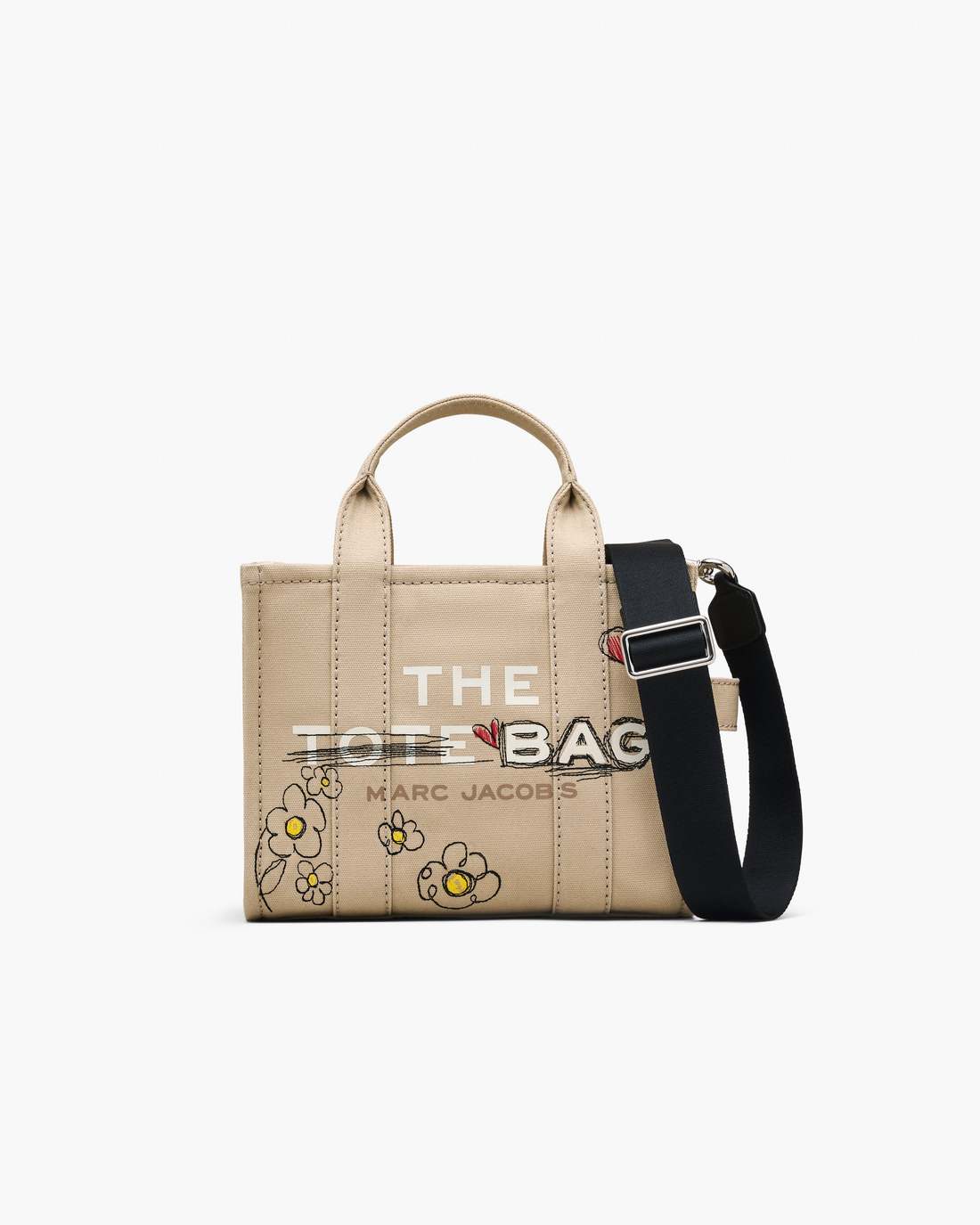 Marc Jacobs For Sale - The Daisy Doodle Canvas Small Tote Bag Beige Multi