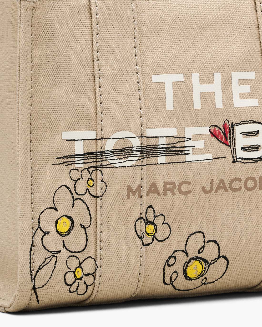 Marc Jacobs For Sale - The Daisy Doodle Canvas Small Tote Bag Beige Multi