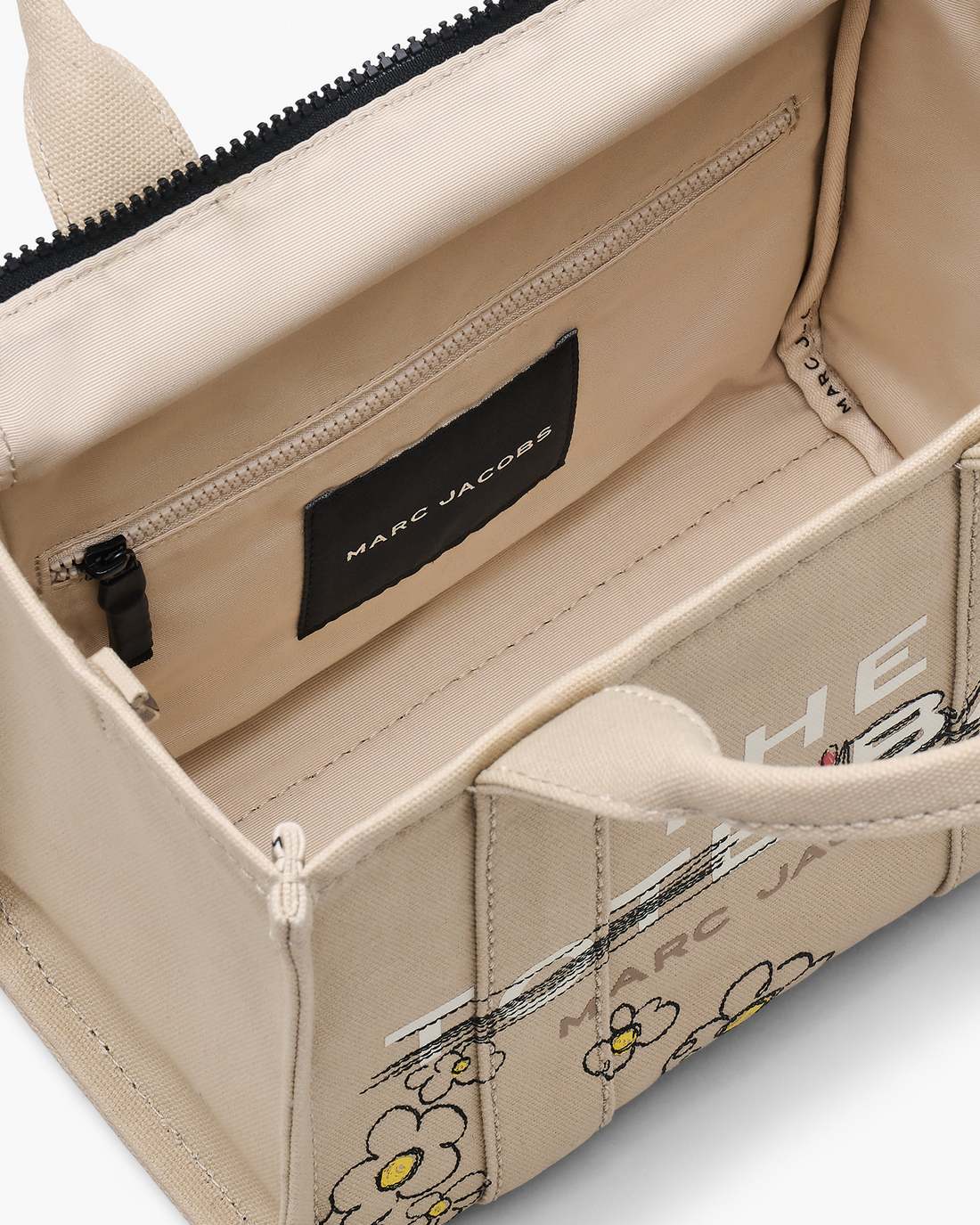 Marc Jacobs For Sale - The Daisy Doodle Canvas Small Tote Bag Beige Multi