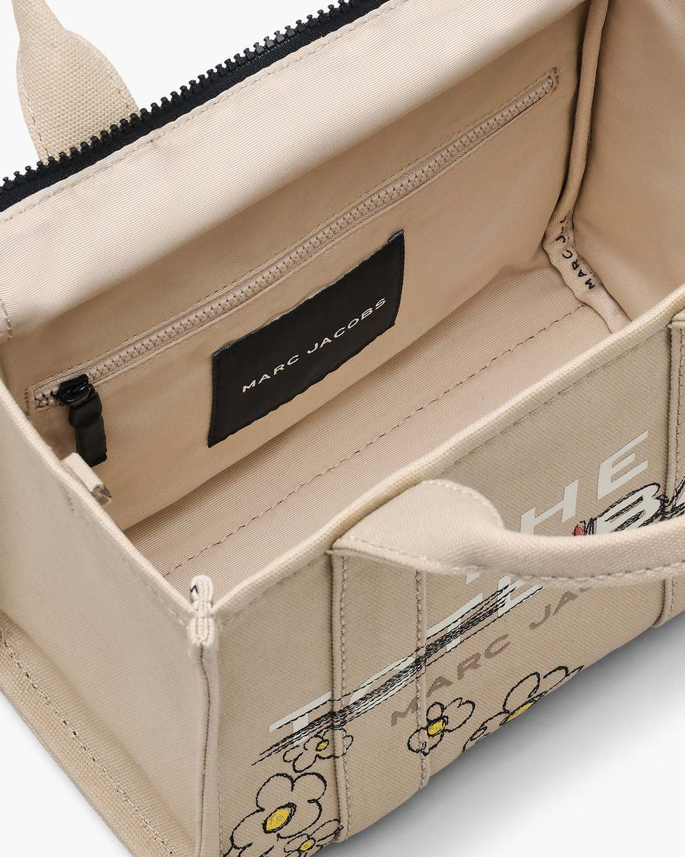 Marc Jacobs For Sale - The Daisy Doodle Canvas Small Tote Bag Beige Multi