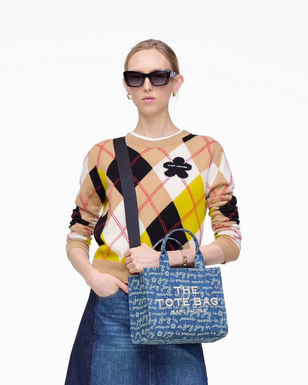 Marc Jacobs Discount - The Joy Denim Small Tote Bag Indigo Multi