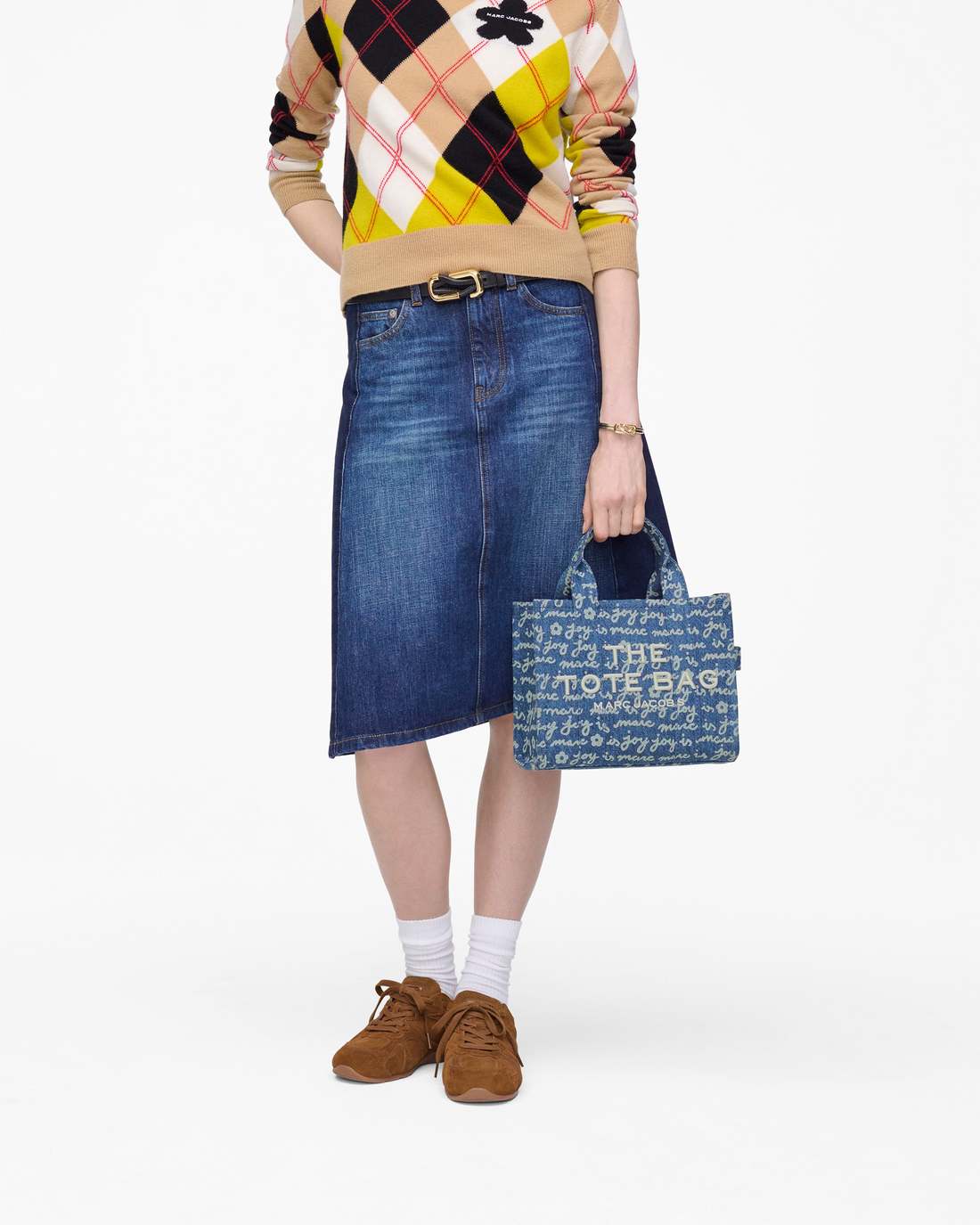 Marc Jacobs Discount - The Joy Denim Small Tote Bag Indigo Multi