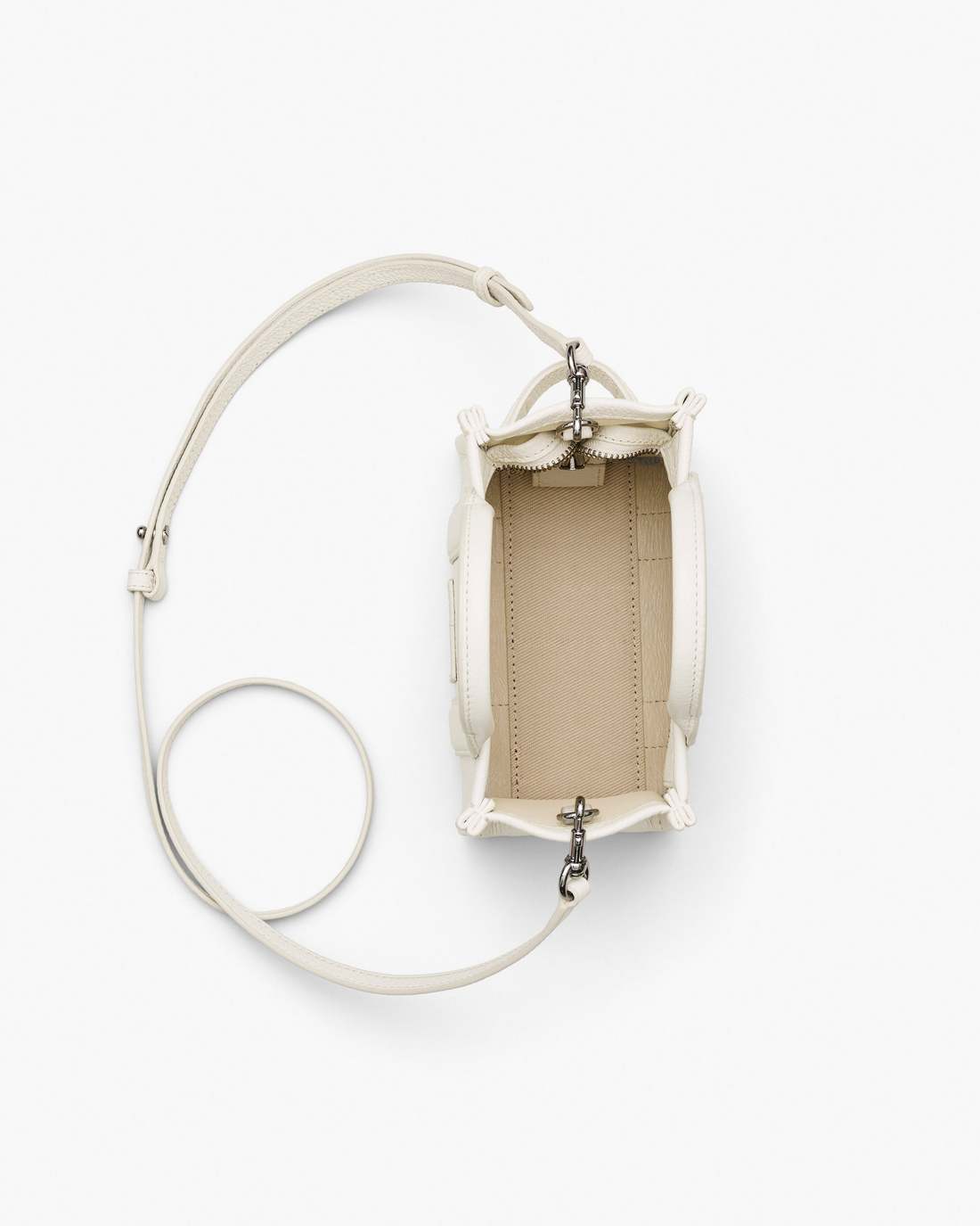 Marc Jacobs Online - The Leather Crossbody Tote Bag Cotton/Silver
