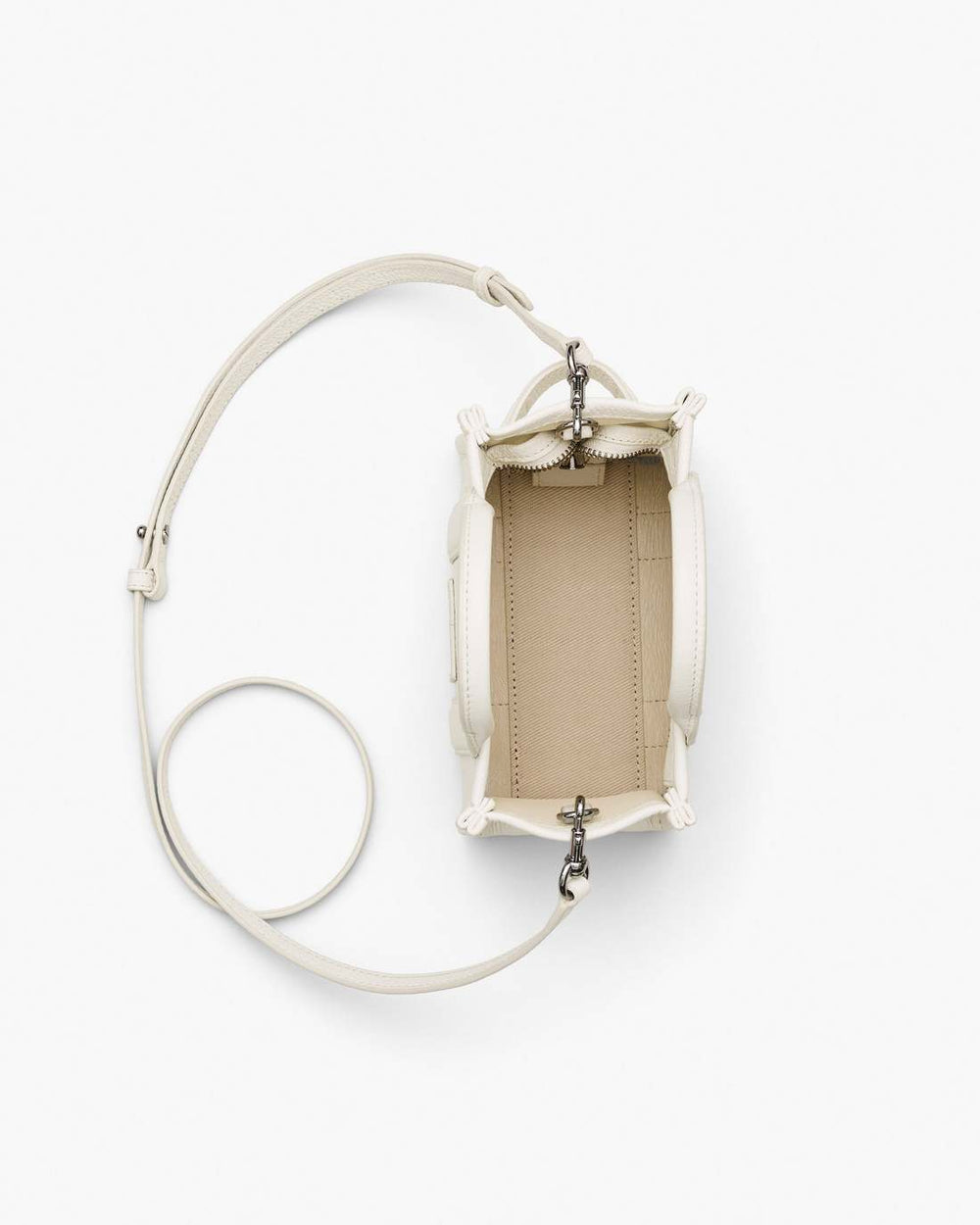 Marc Jacobs Online - The Leather Crossbody Tote Bag Cotton/Silver