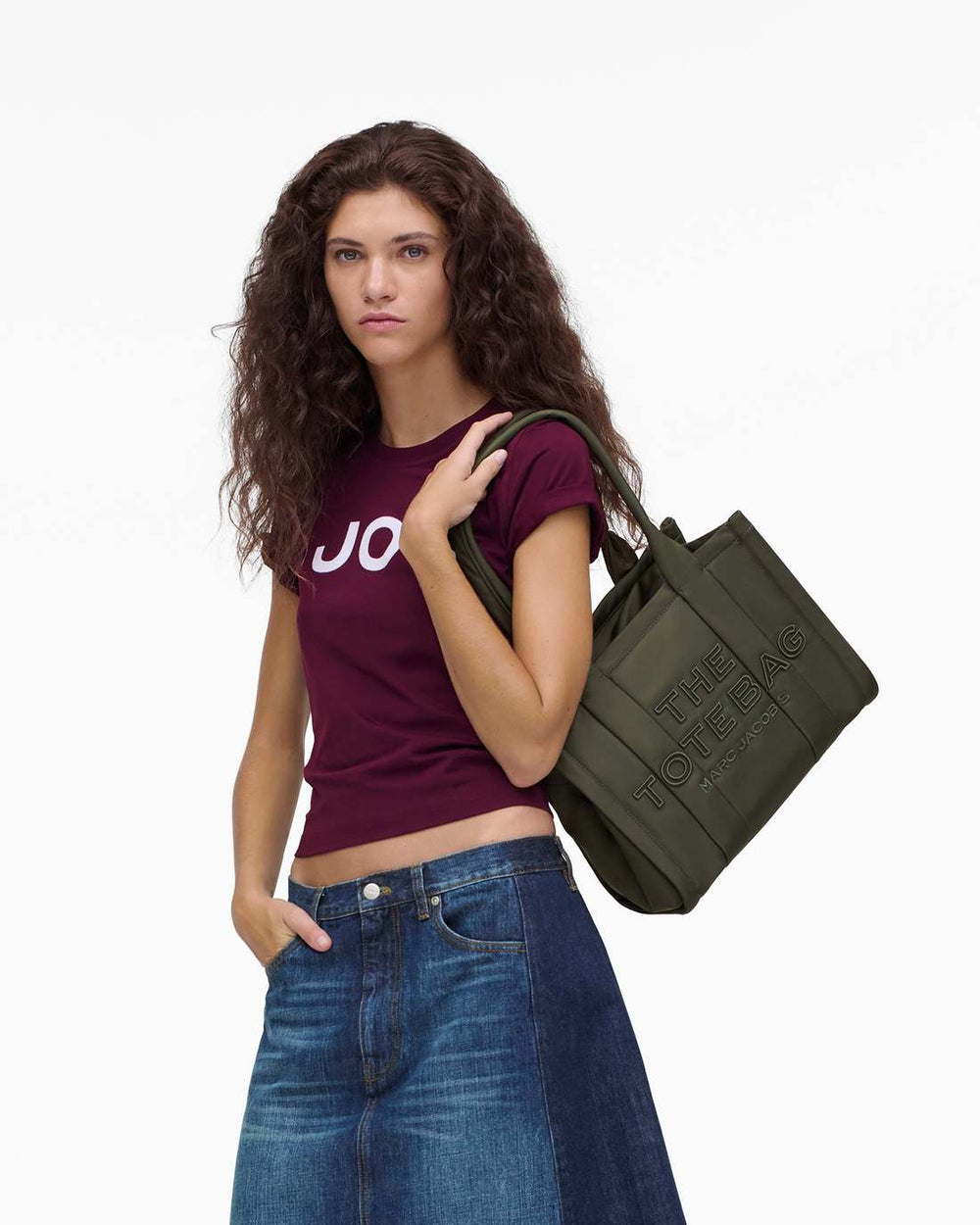 Marc Jacobs New - The Puffy Nylon Medium Tote Bag Army Green