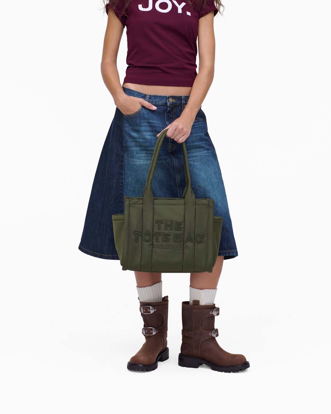Marc Jacobs New - The Puffy Nylon Medium Tote Bag Army Green