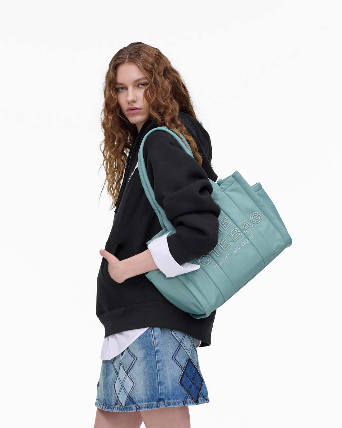 Marc Jacobs Sale - The Puffy Nylon Medium Tote Bag Sky Blue