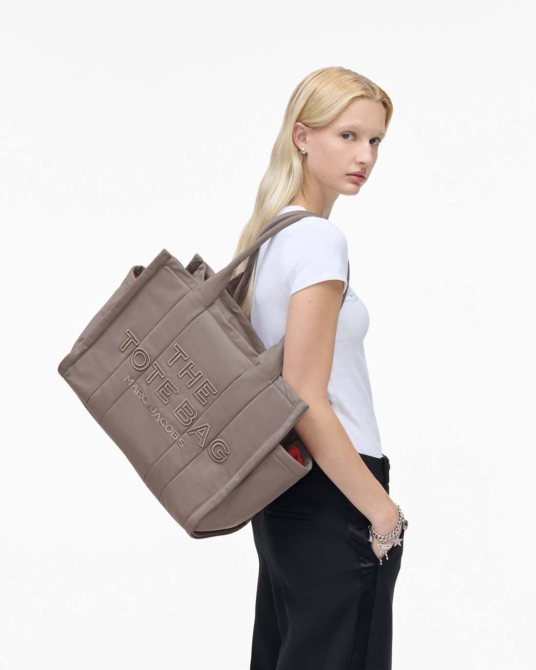 Marc Jacobs Discount - The Puffy Nylon Large Tote Bag Cement