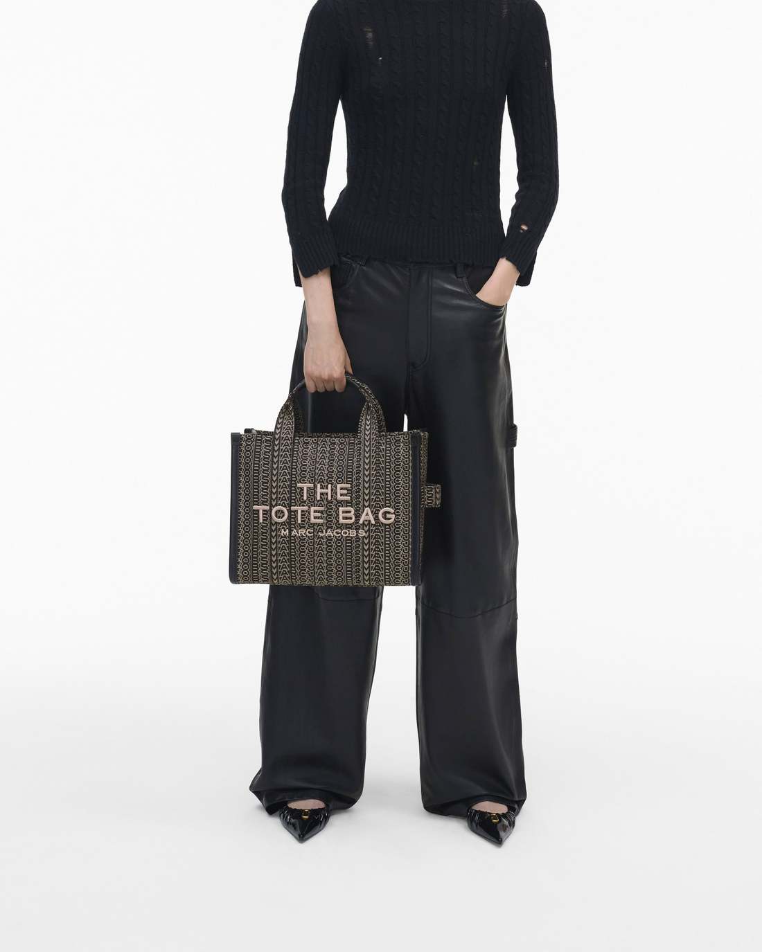 Marc Jacobs Sale - The Monogram Jacquard Medium Tote Bag Beige Multi