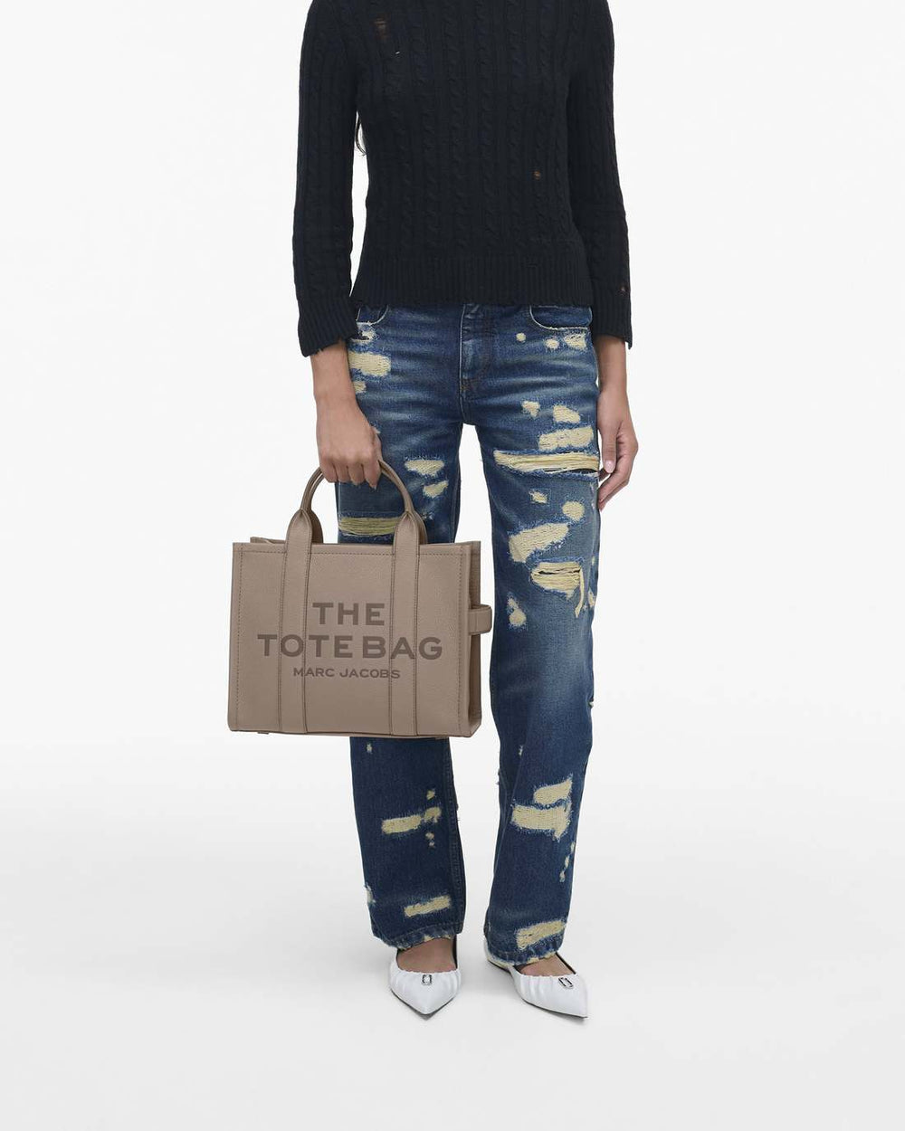 Marc Jacobs Outlet - The Leather Medium Tote Bag Cement