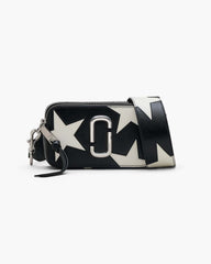 Marc Jacobs Sale - The Star Patchwork Leather Snapshot Black/White