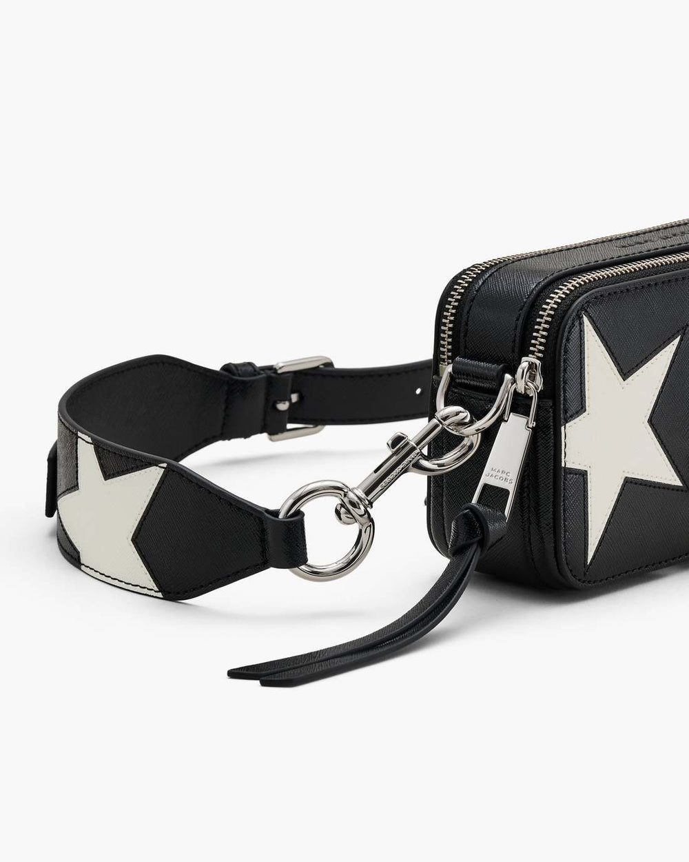 Marc Jacobs Sale - The Star Patchwork Leather Snapshot Black/White