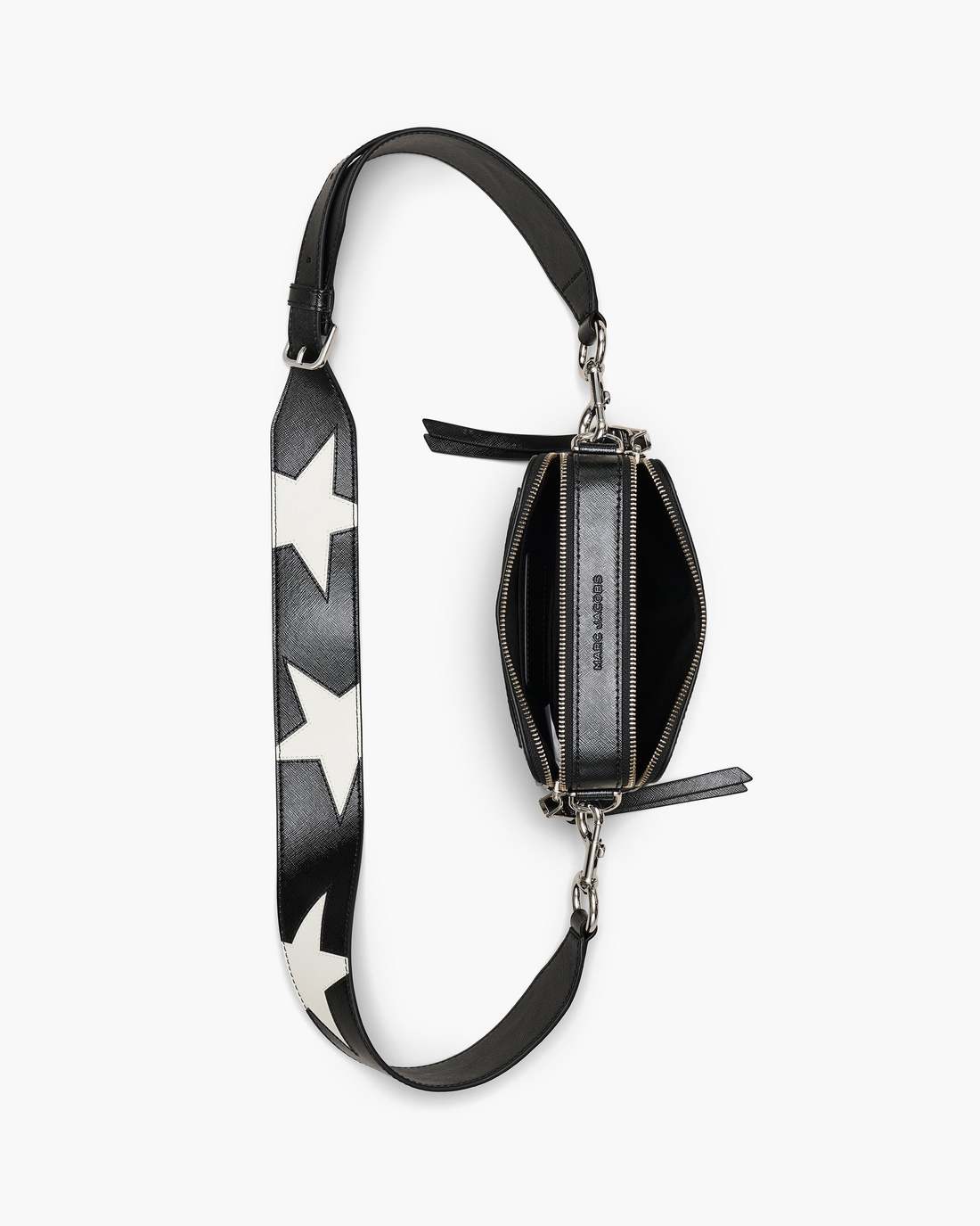 Marc Jacobs Sale - The Star Patchwork Leather Snapshot Black/White
